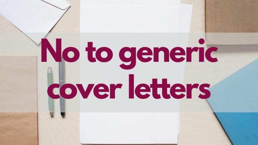 No, we don't do generic cover letters